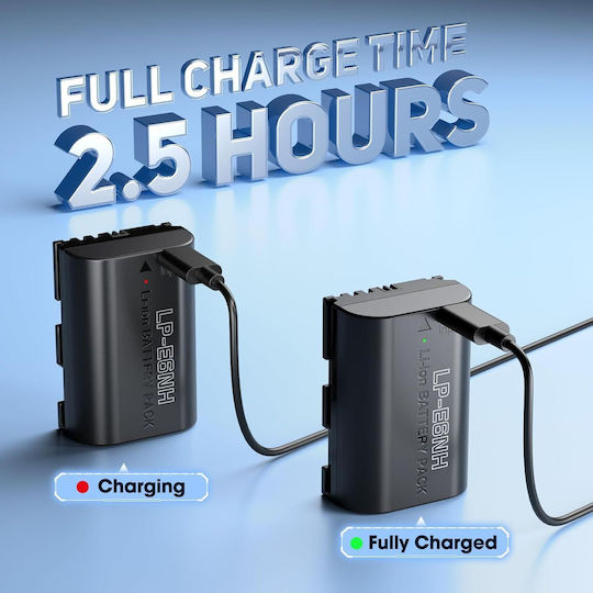 Powerextra LP-E6NH Kamera-Batterien 2950mAh Typ-C Schnelles Laden Kompatibel Mit Canon