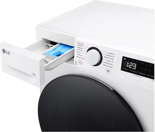 LG Πλυντήριο Ρούχων 9kg με Τεχνολογία Ατμού 1200 Στροφών 6 Motion F2R5009TSWB