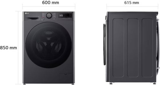 LG Πλυντήριο Ρούχων 13kg με Τεχνολογία Ατμού 1400 Στροφών TurboWash Γκρι F4R5013TSMB