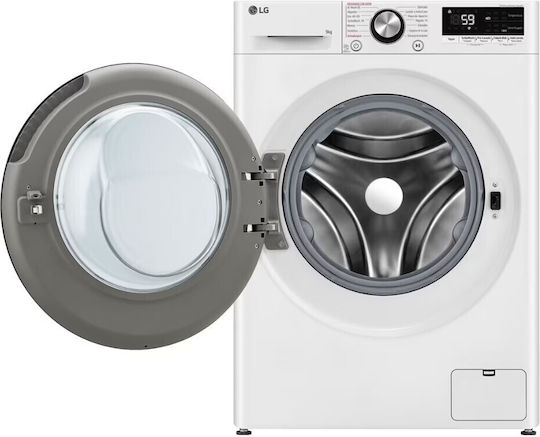LG Πλυντήριο Ρούχων 9kg με Τεχνολογία Ατμού 1400 Στροφών AI DD F4R7009TSWB