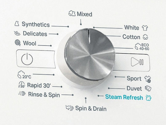Whirlpool Πλυντήριο Ρούχων 9kg με Τεχνολογία Ατμού 1400 Στροφών 6th Sense FFB 9469 WV EE