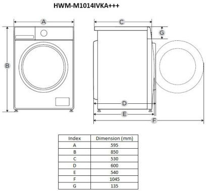 Heinner Waschmaschine 10kg 1400 Umdrehungen Trommelreinigung HWM-M1014IVKA+++