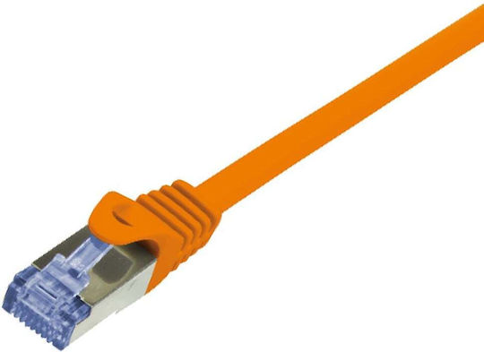 LogiLink Flat S/FTP Cat.6a (Gigabit) Καλώδιο Δικτύου Ethernet 0.25m Πορτοκαλί