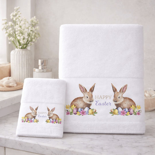 Nima Set of Bath Towels 2 pcs Easter Bunny Easter Bunny Weight 300gsm