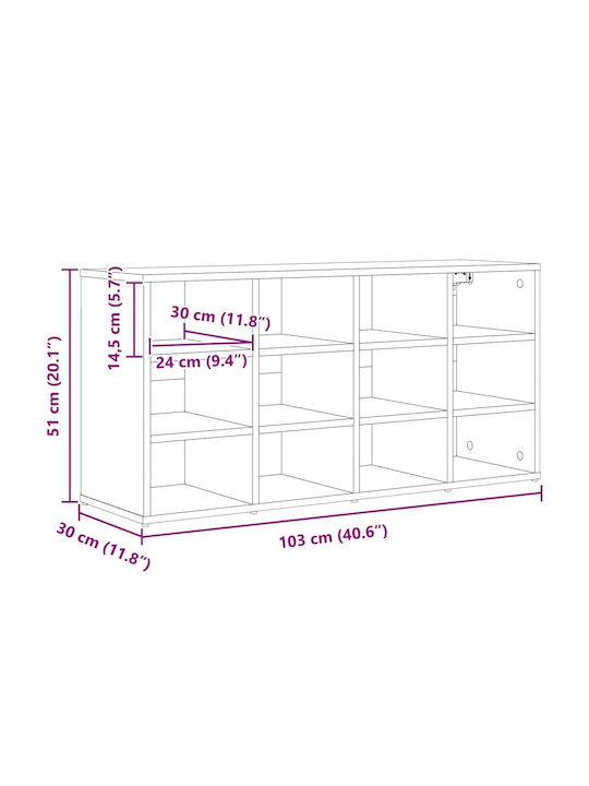 Дървен Обувна рафт 52.5x30x50см