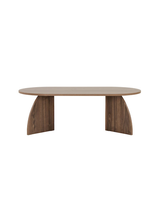 Oval Zentral Kaffeetisch Melina aus Massivholz Venezia Walnut M120xB60xH40cm
