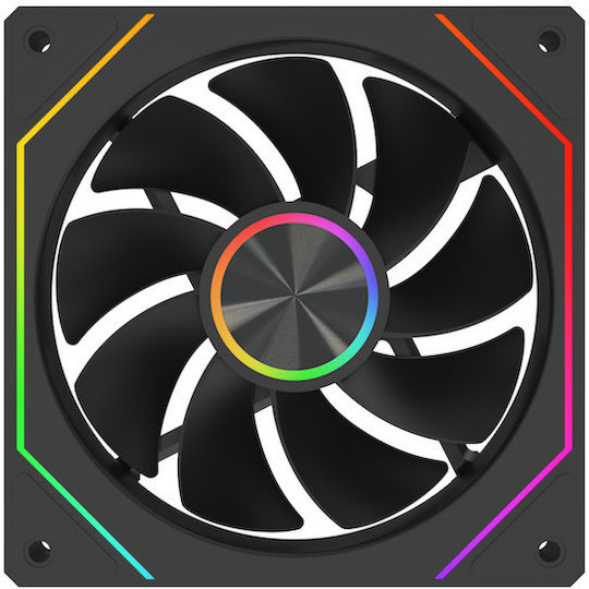 ProGaming PGRLJ8 Ventilator Pentru Carcasă Lamă Inversată 120mm (1800rpm / 41.7cfm) cu Iluminare ARGB și Conexiune 4-Pin PWM 6 buc + Controler PWM / Telecomandă