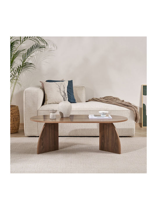 Oval Zentral Kaffeetisch Melina aus Massivholz Venezia Walnut M120xB60xH40cm