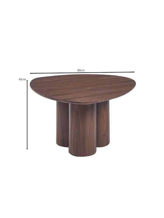 Lebron Oval Zentral Kaffeetisch aus Holz Karydi M80xP80xH45cm