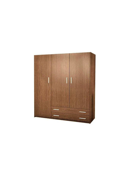Dreifachtür Kleiderschrank mit Aufsatz Walnut 150x60x240cm