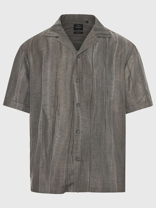 Short Sleeve Linen Shirt Gray
