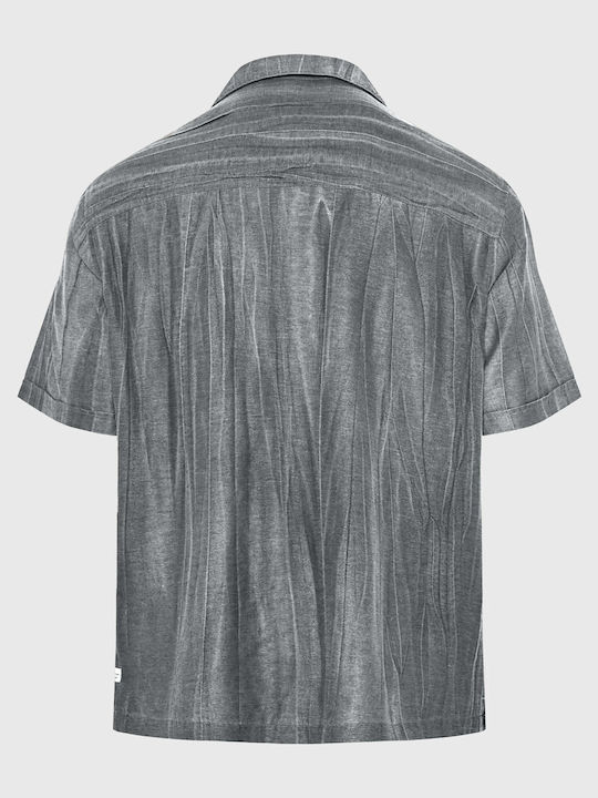 Short Sleeve Linen Shirt Gray