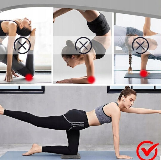 Set 2 Perne De Exerciții Pilates Yoga Zola Protecție Articulară Poliuretan Antiderapant 20x2 Cm Gri Închis