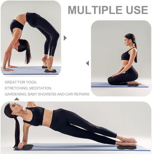 Set 2 Perne De Exerciții Pilates Yoga Zola Protecție Articulară Poliuretan Antiderapant 20x2 Cm Gri Închis