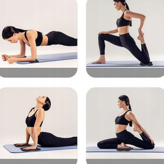 Set 2 Perne De Exerciții Pilates Yoga Zola Protecție Articulară Poliuretan Antiderapant 20x2 Cm Gri Închis