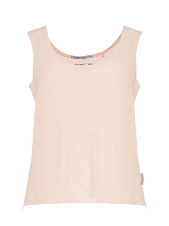 Women's Cotton Sleeveless Pink Blouse