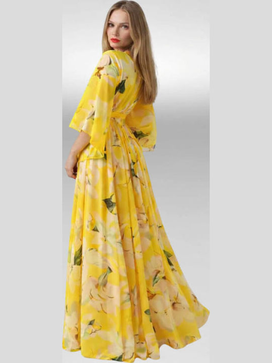 Summer Maxi Dress for Wedding / Baptism Yellow