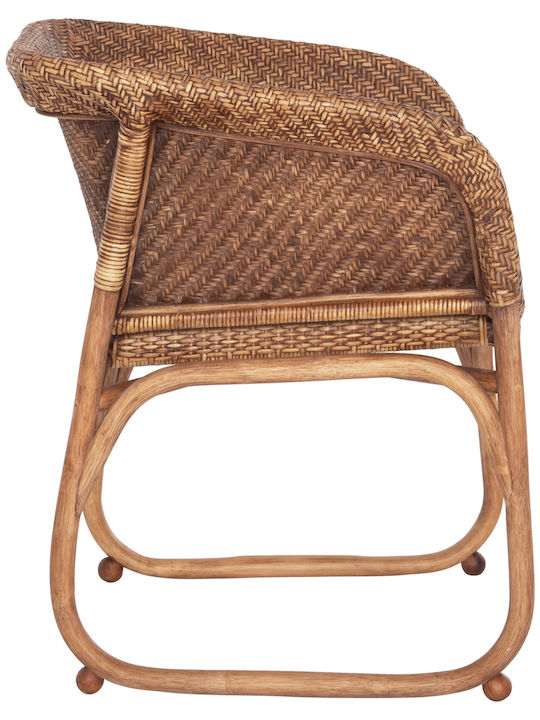 Πολυθρόνα Εξωτερικού Χώρου Rattan Tucket Φυσικό Rattan-καρυδί Χρώμα 63x60x77εκ.