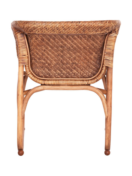 Πολυθρόνα Εξωτερικού Χώρου Rattan Tucket Φυσικό Rattan-καρυδί Χρώμα 63x60x77εκ.