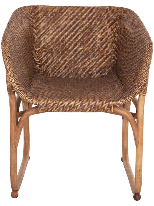 Πολυθρόνα Εξωτερικού Χώρου Rattan Tucket Φυσικό Rattan-καρυδί Χρώμα 63x60x77εκ.