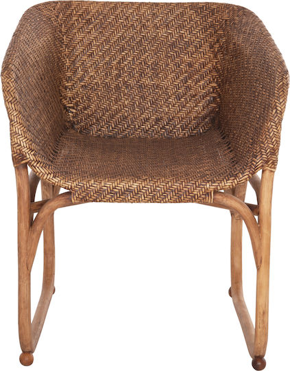 Πολυθρόνα Εξωτερικού Χώρου Rattan Tucket Φυσικό Rattan-καρυδί Χρώμα 63x60x77εκ.