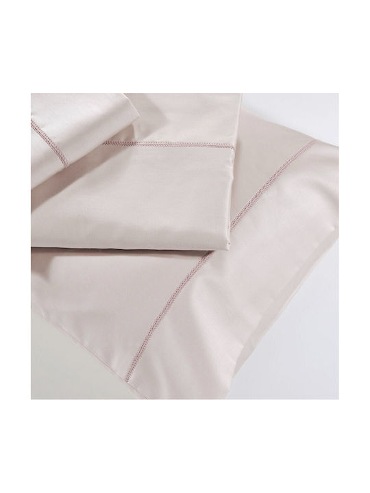 Pillowcases Down Town Solid Colours S250/19 Soft Pink Cotton Satin Pair 52 X 75