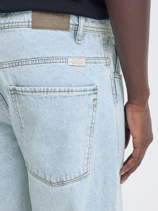 Men's Jeans Pants with Loose Straight Fit Lt Blue