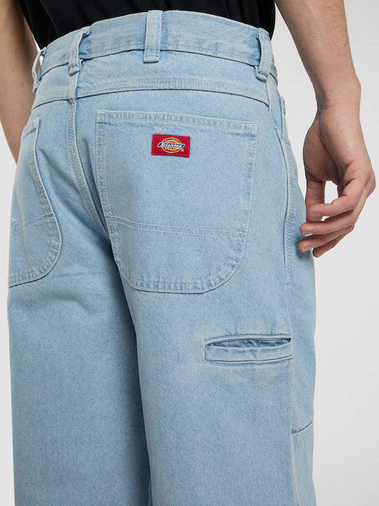 Double Knee Herren Jeanshose mit Lose Gerade Anwendung Hellblau
