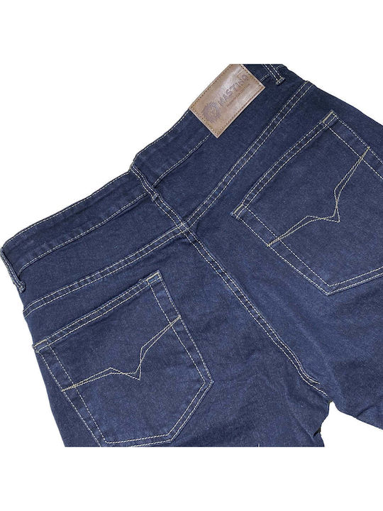 Pantaloni De Blugi Elastici Albastru Închis