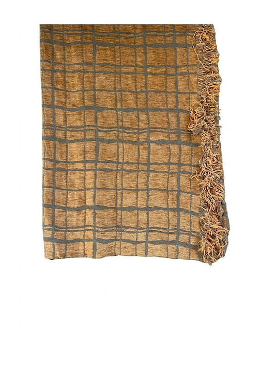 Artemis Armchair Throw Chenille 180x150cm Terra Cotta