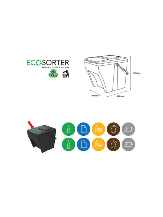 Patrol Eco Waste Bin Recycling Plastic Black 25lt 1pcs