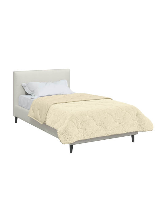 vidaXL Husă Pentru Pilotă Simplă 135x220 Crem
