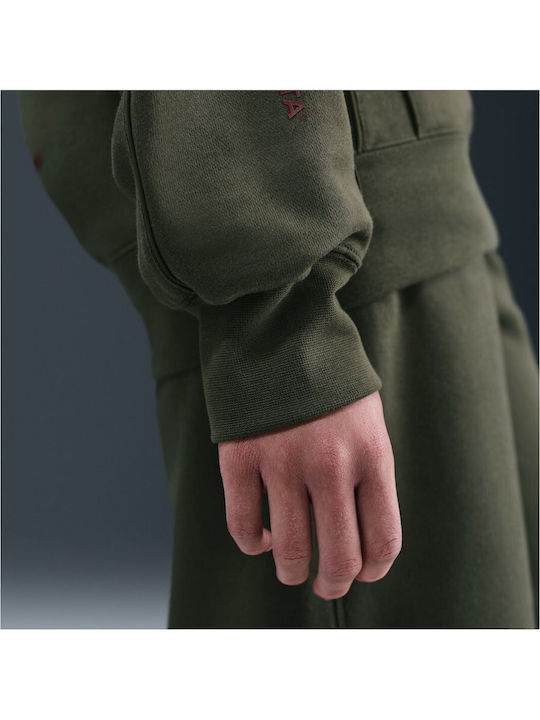 Women's Hooded Sweatshirt Cargo Khaki