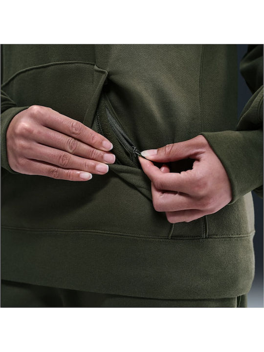 Women's Hooded Sweatshirt Cargo Khaki