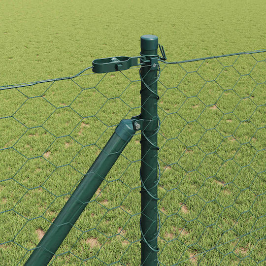 vidaXL Garden Fence Post Made of Steel 5x120x120cm Green