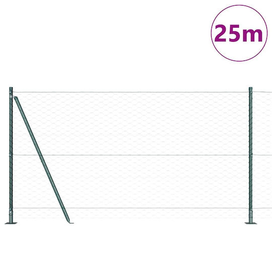 vidaXL Garden Fence Post Made of Steel 5x120x120cm Green