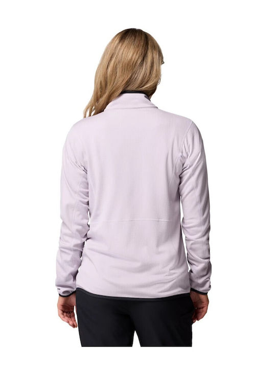 Full Fleece Women's Jacket with Zipper in Purple Colour