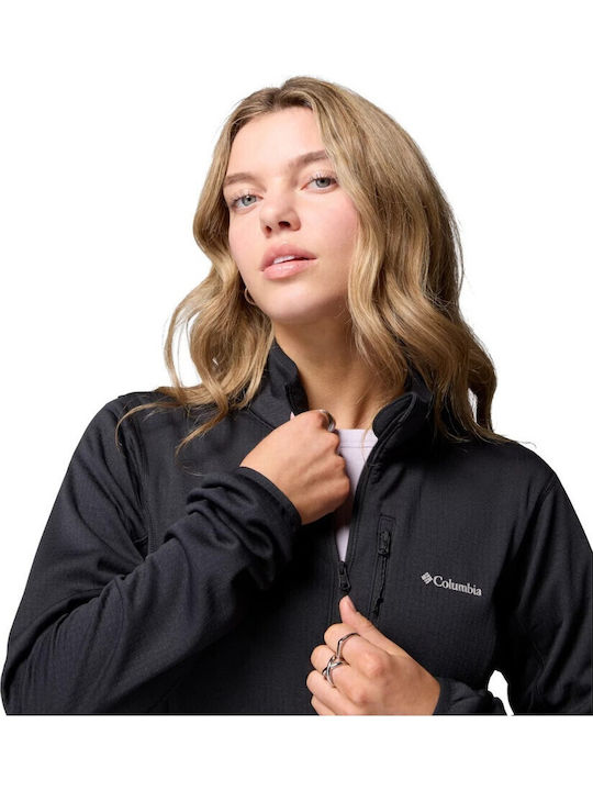 Full Fleece Women's Cardigan with Zipper Black