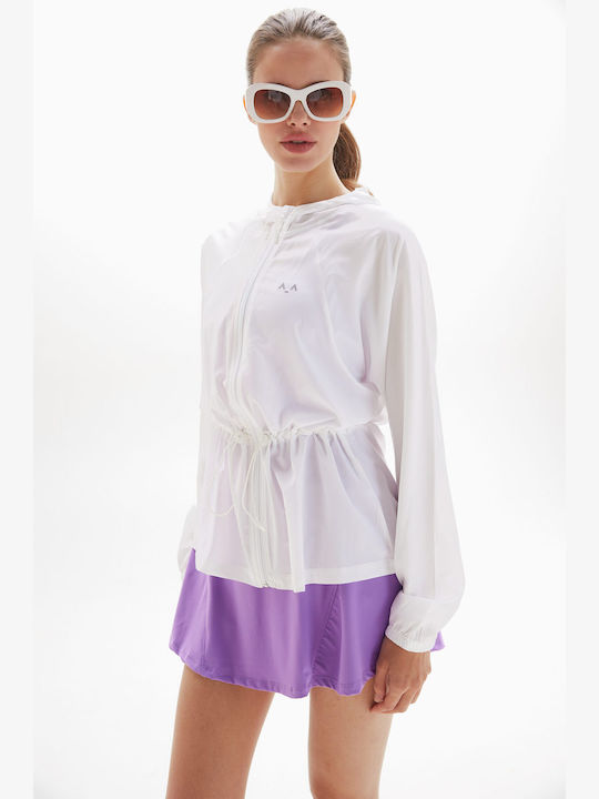 Cardigan Pentru Femei Cu Fermoar Alb