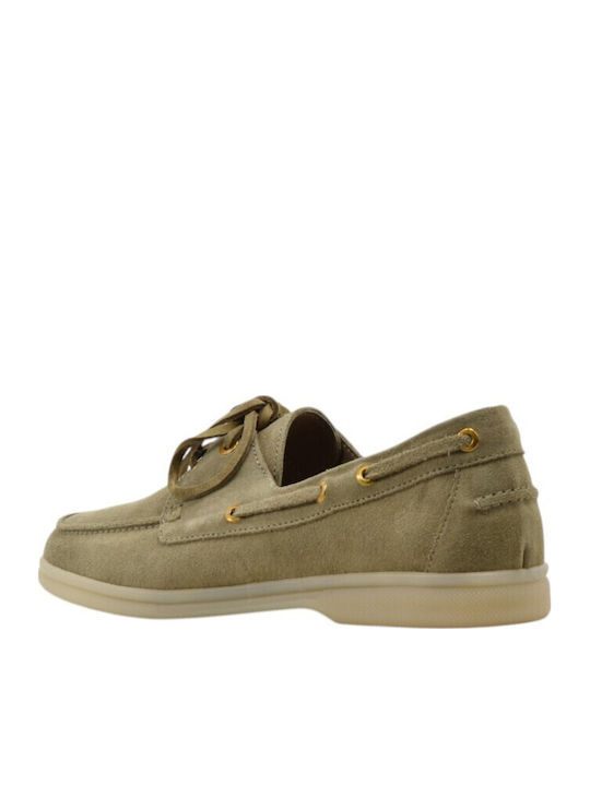 Leather Women's Moccasins in Beige Colour E509-beige