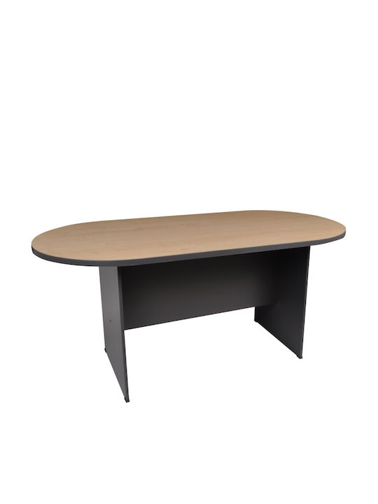 Masă De Întâlnire Ovală Din Lemn Gri Închis 180x90x75cm EO122,2