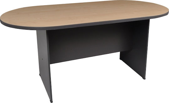 Конферентна маса Овална Дървена Тъмносива 180x90x75см EO122,2