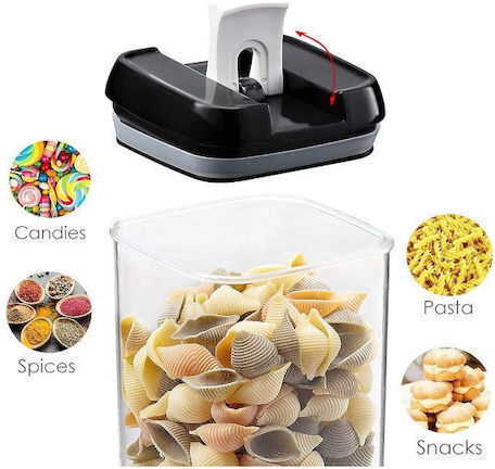 Lebensmittelgläser Set 7 Stück Zucker Getreide Nudeln Kaffee Tee mit Luftdichtem Kunststoffdeckel Transparent 7 Stück