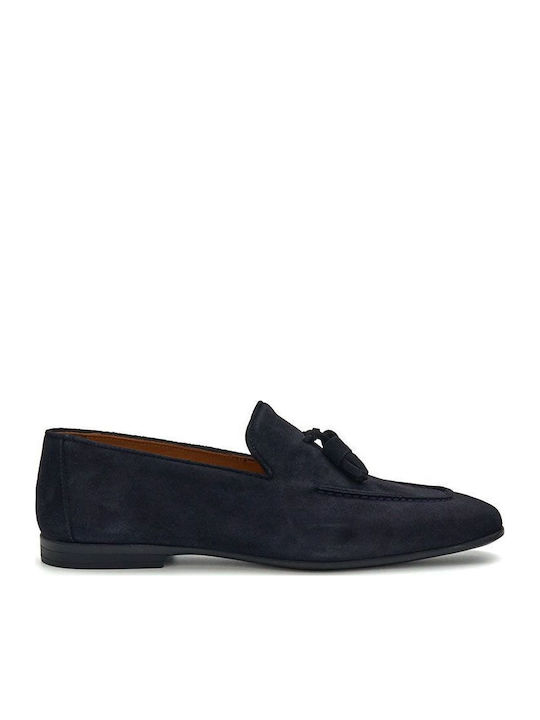 Philippe Lang Suede Men's Moccasins In Blue Color