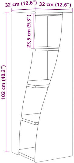 Дървен Офисен Шкаф Бял 32x32x102см