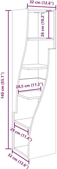 Büroaufbewahrungsschublade und -schrank Holzweiß 32x32x140cm