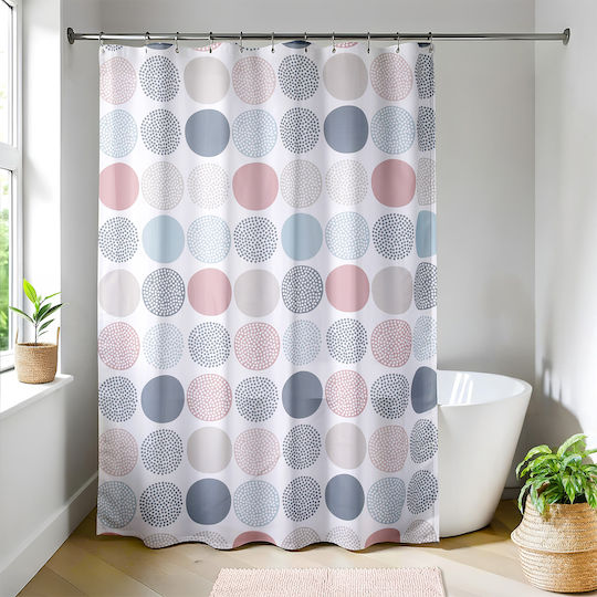 Eurocasa Duschvorhang Stoff 180x200cm Mehrfarbig