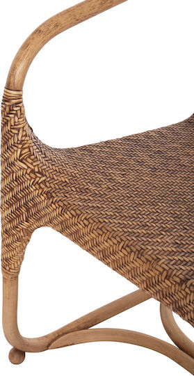 Relik Πολυθρόνα Τραπεζαρίας Ξύλινη Φυσικό Rattan-καρυδί 60x57x79εκ.