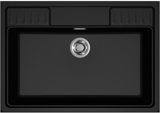 Elleci LKS90086 Ένθετος από Συνθετικό Γρανίτη Μ90xΠ63.5cm Μαύρος