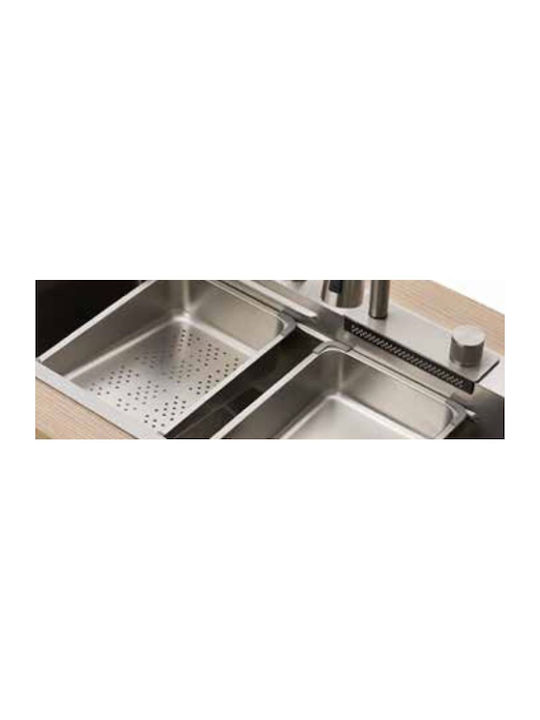 Tema Ένθετος Νεροχύτης Inox με Μπαταρία Μ68xΠ45cm Ασημί